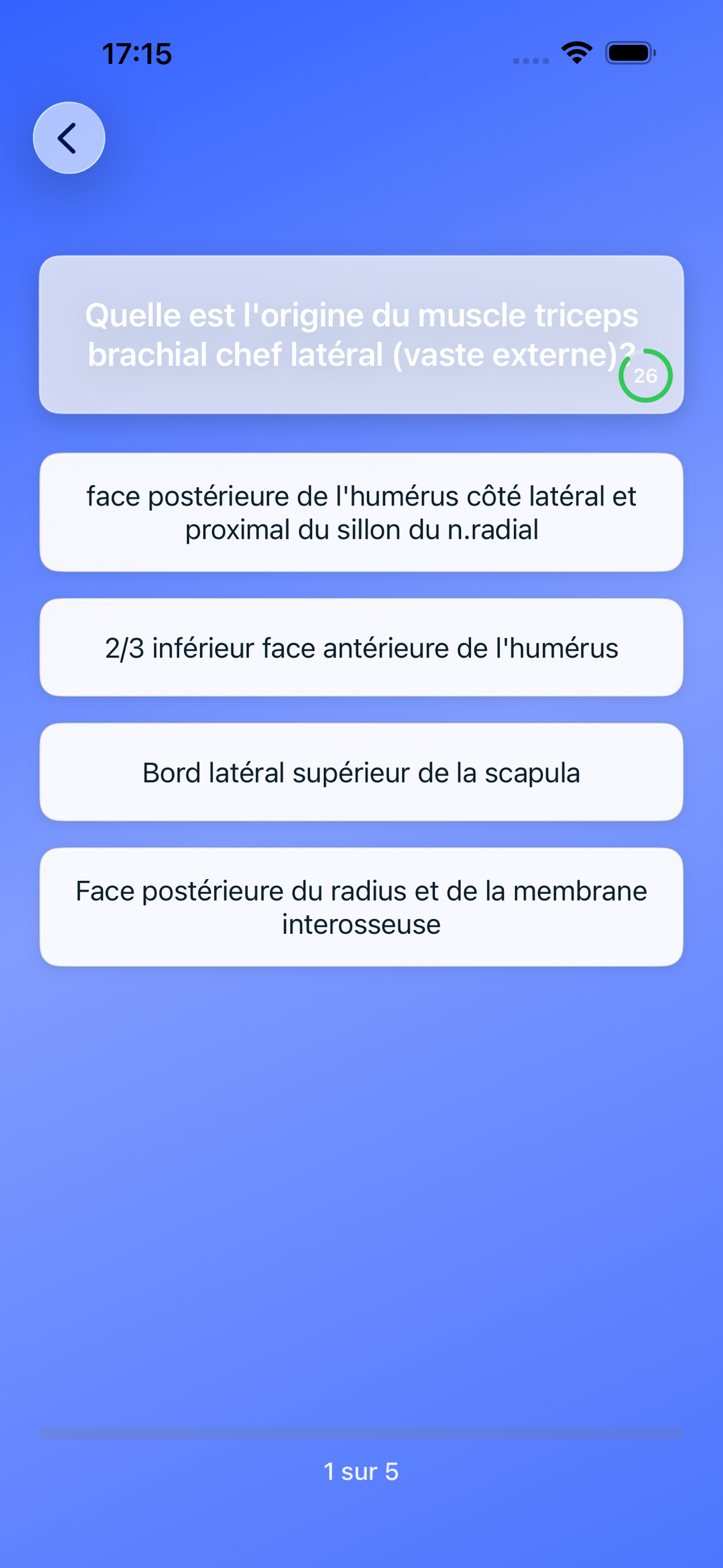 Anatomie UNIL — une question, quatre options